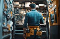 Foto: Handwerker vor Werkbank